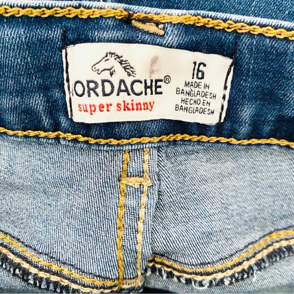 Jordache Super Skinny Blue Jeans Juniors Girls 16 Stretch Denim Low Rise